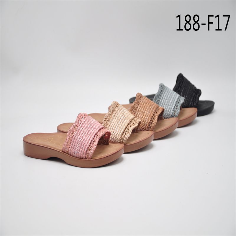 Grey Woven Slippers for Women