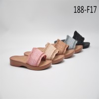 Grey Woven Slippers for Women